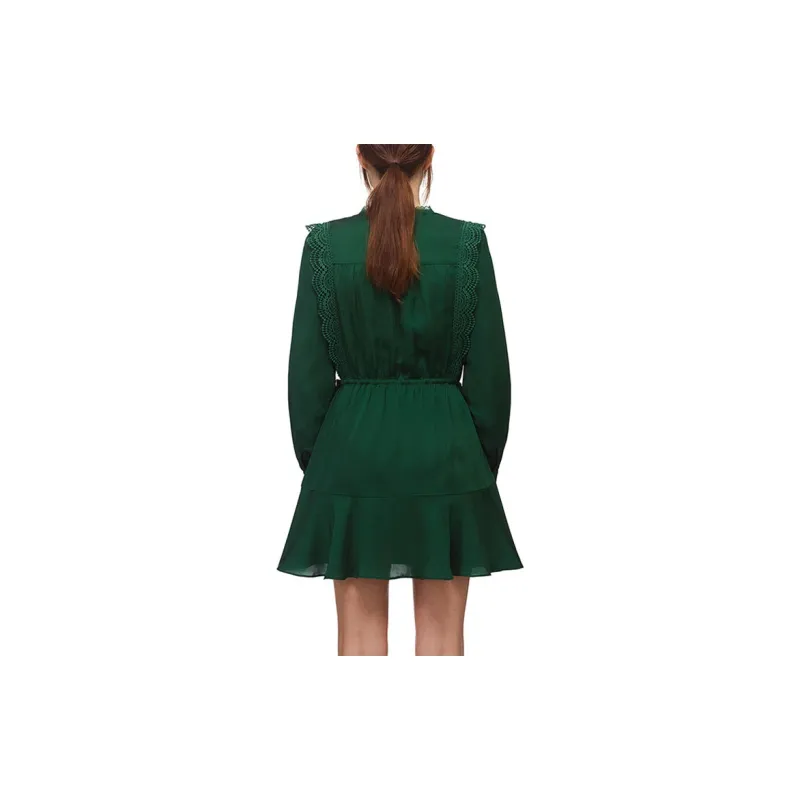 Self portrait Long Sleeved Dresses Women's Green-4