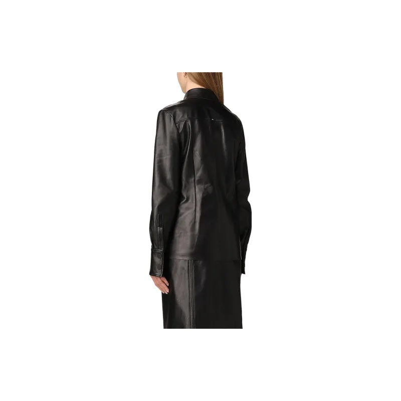 SportMax Leather Jackets Women's Black-2