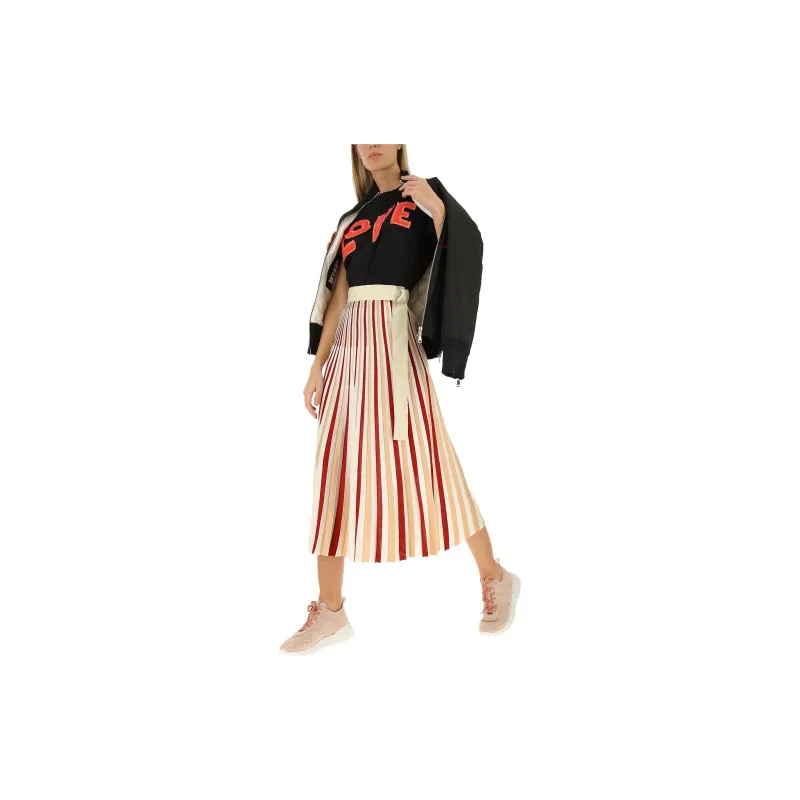 Moncler Striped Midi Skirt 'Ivory'-1