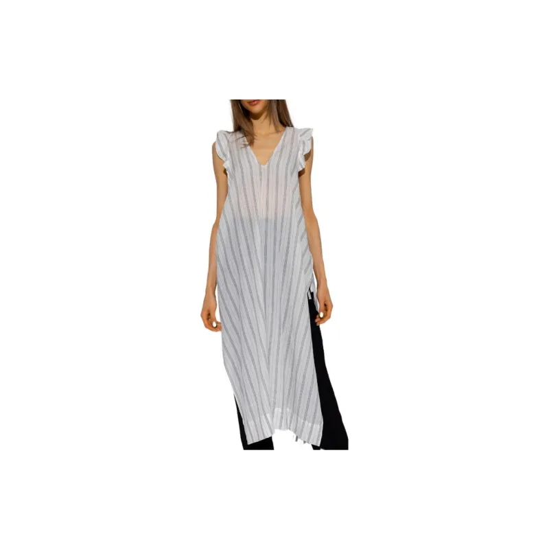 GANNI Sleeveless Dresses Women's White Gray-1