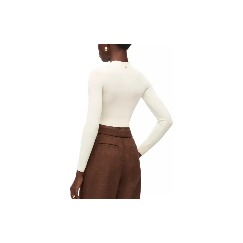 LOEWE Cropped Cardigan 'Soft White'-2