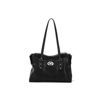 JELLYTOYBOY Sheepskin Artificial Leather Borderless Briefcase Tote Crossbody Bag Shoulder Bag Unisex Black