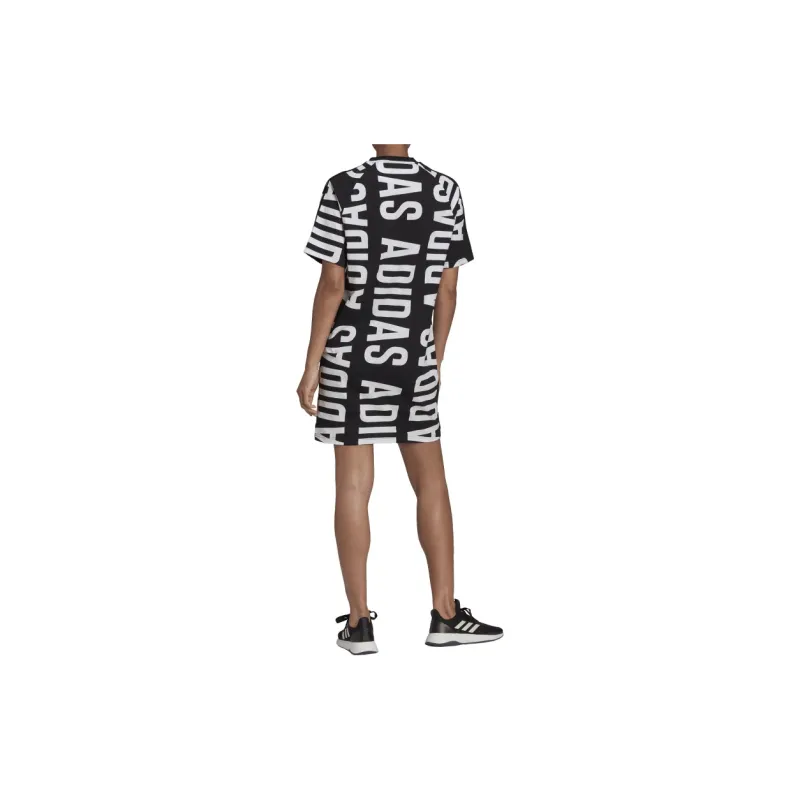 Adidas Short Sleeved Dress Women's Black-4