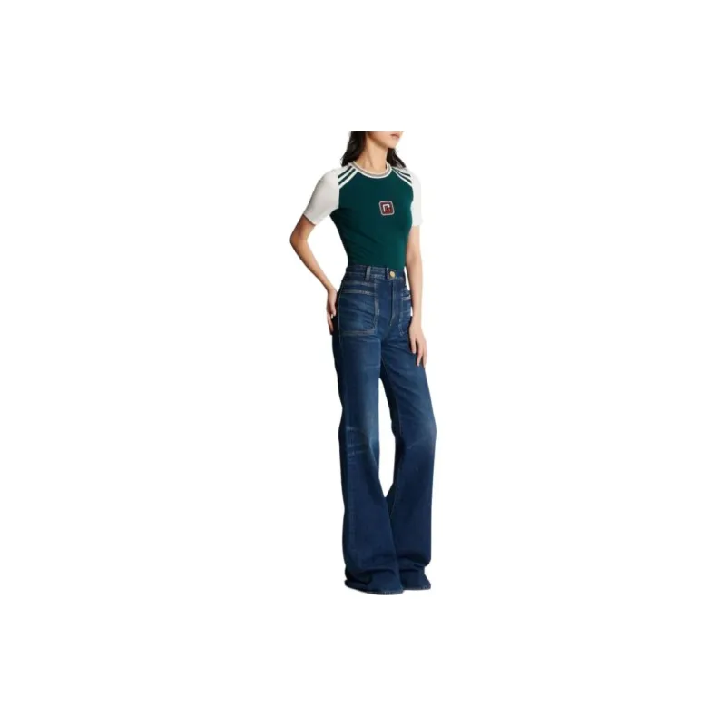 BALMAIN High Waisted Flared Jeans 'Blue'-2