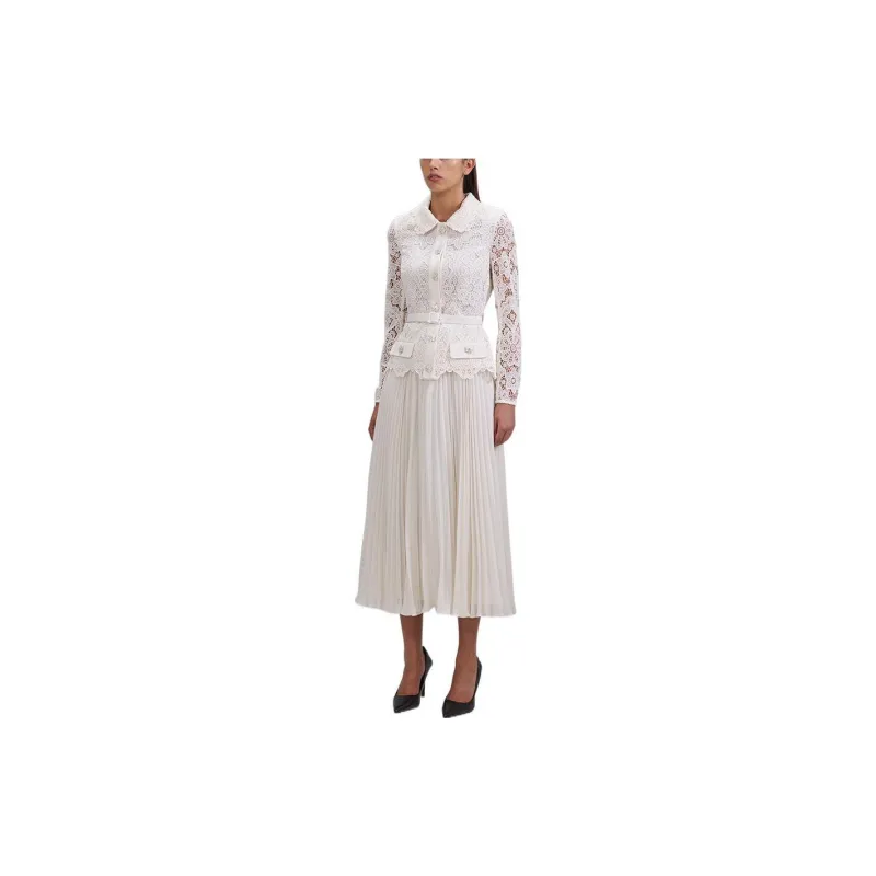 Self portrait FW22 Long Sleeved Dress Women's White-2