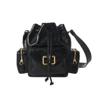 Chloe Buffalo Leather Bucket Bags Crossbody Bag Shoulder Bag Women's Black
