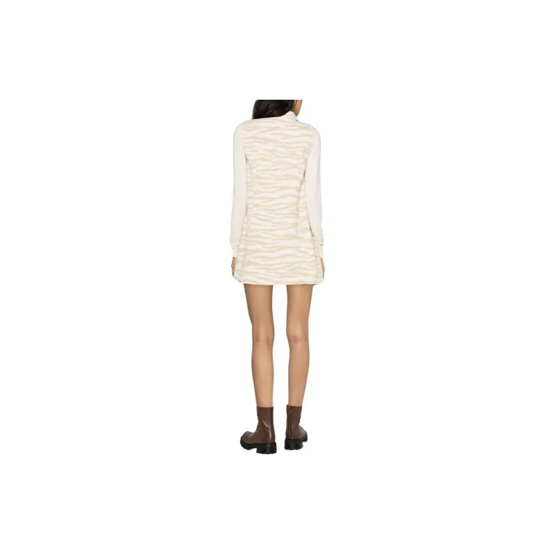 GANNI Zebra Printed Sleeveless Mini Dress-2