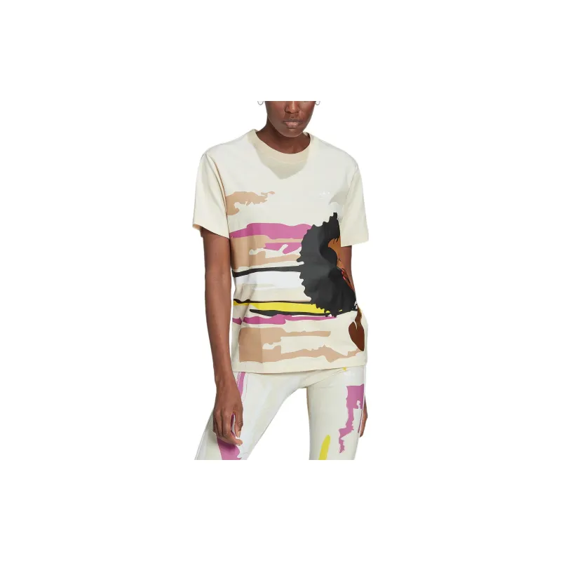 Adidas Originals THEBE MAGUGU Regular T Shirt Women's Beige-1