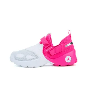Jordan Trunner Cushioning Anti Slip And Wear Resistant Low Top Children's Basketball Shoes White Pink Teenagers