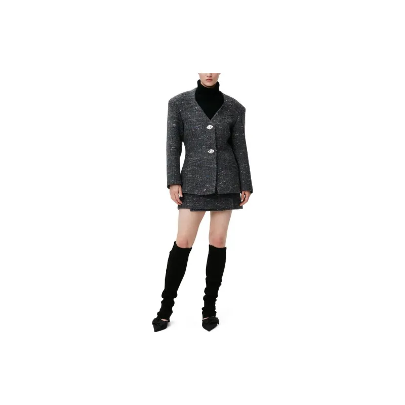 GANNI Fitted Wool-blend Blazer-2