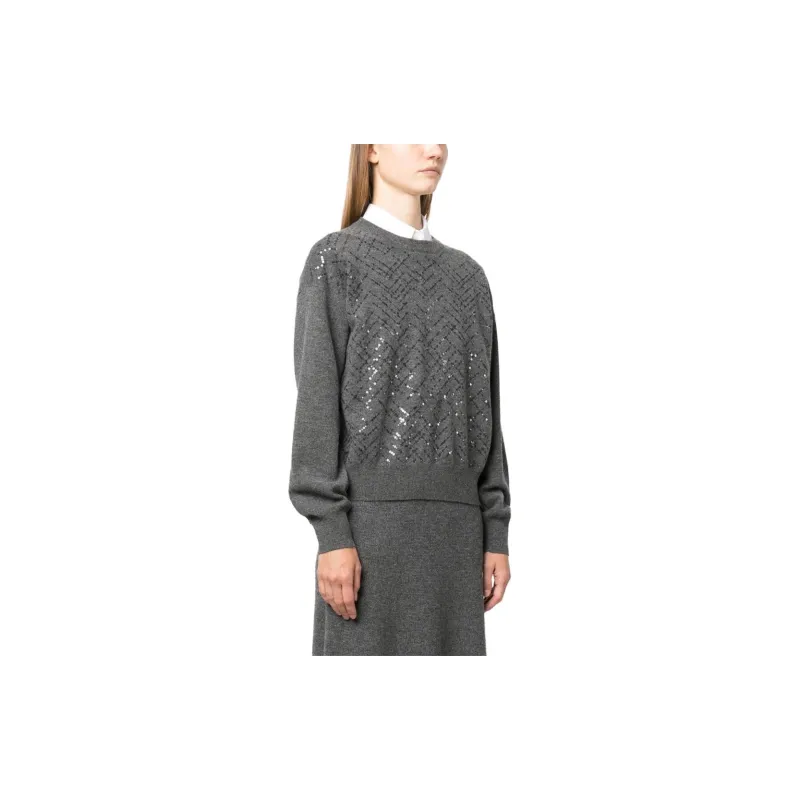 Brunello Cucinelli Sequin embellished Wool Jumper-3
