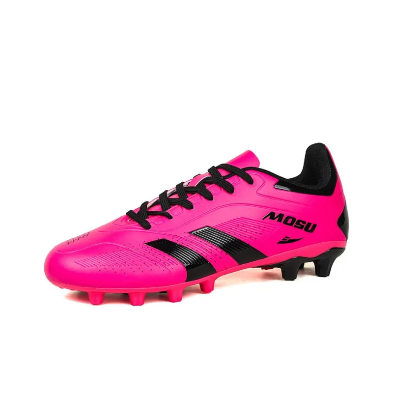 Kuding Soccer Shoes Unisex Low Top Orange/Neon Yellow/Rose Red/Black Red-5