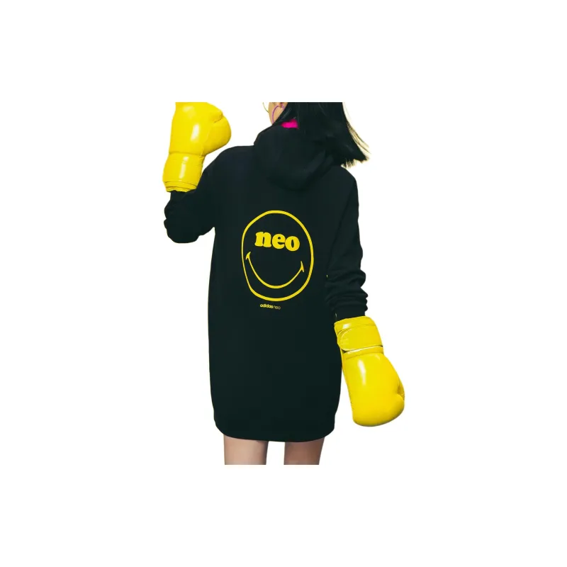 Adidas Neo Long Sleeved Dresses Women's Black-4