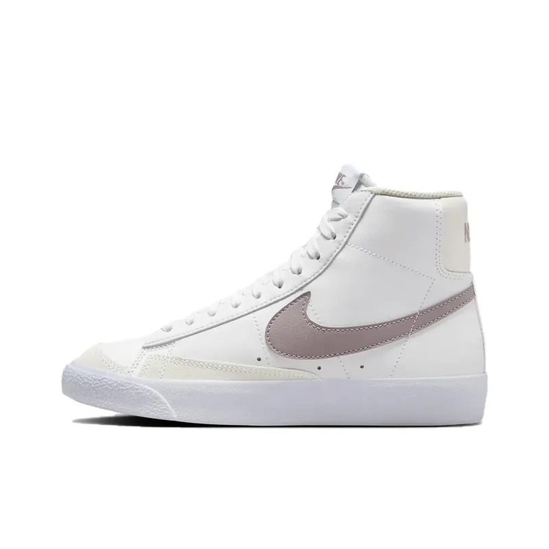 Nike Blazer Anti Slip Wear Resistant Mid Top Kids' Skateboarding Shoes White Teenagers-0