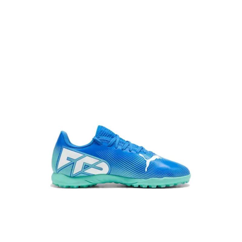 PUMA FUTURE 7 PLAY Abrasion Resistant Low Top Kids' Soccer Shoes Blue Green Kids'-1