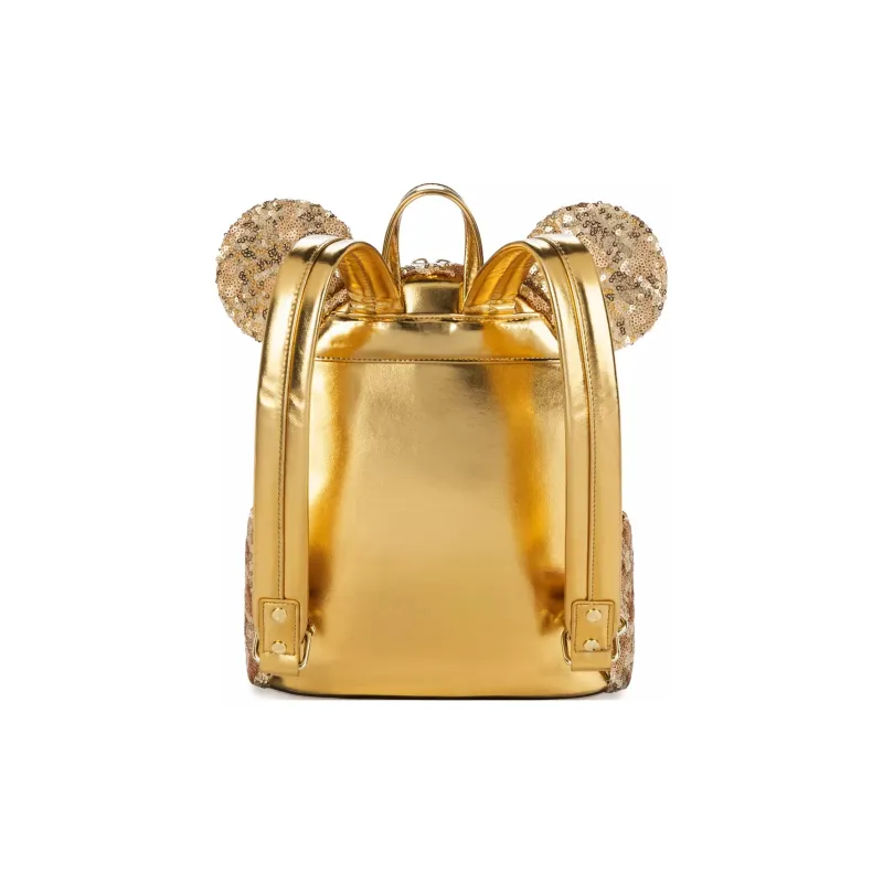 Disney Polyurethane Backpack Mini Women's Gold-1