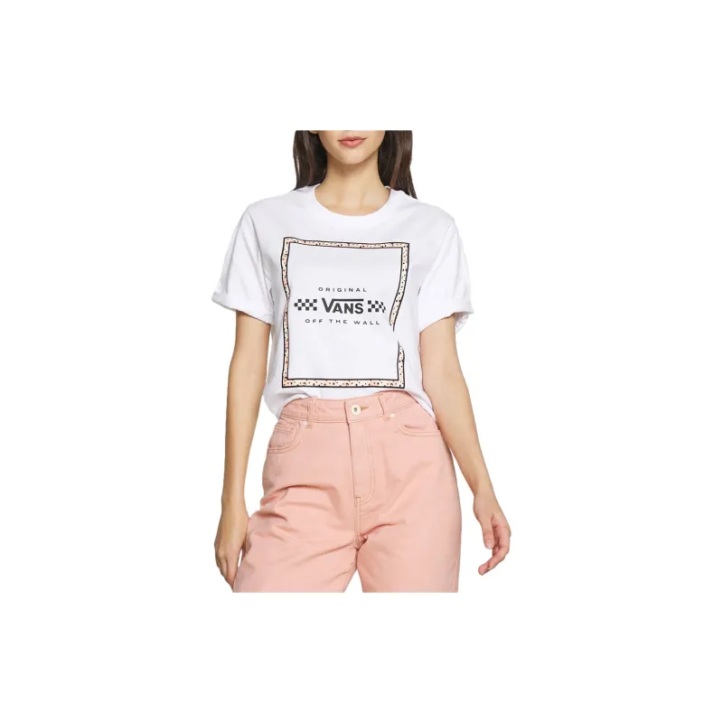 Vans Biały Oversize T-Shirts Women's White-3