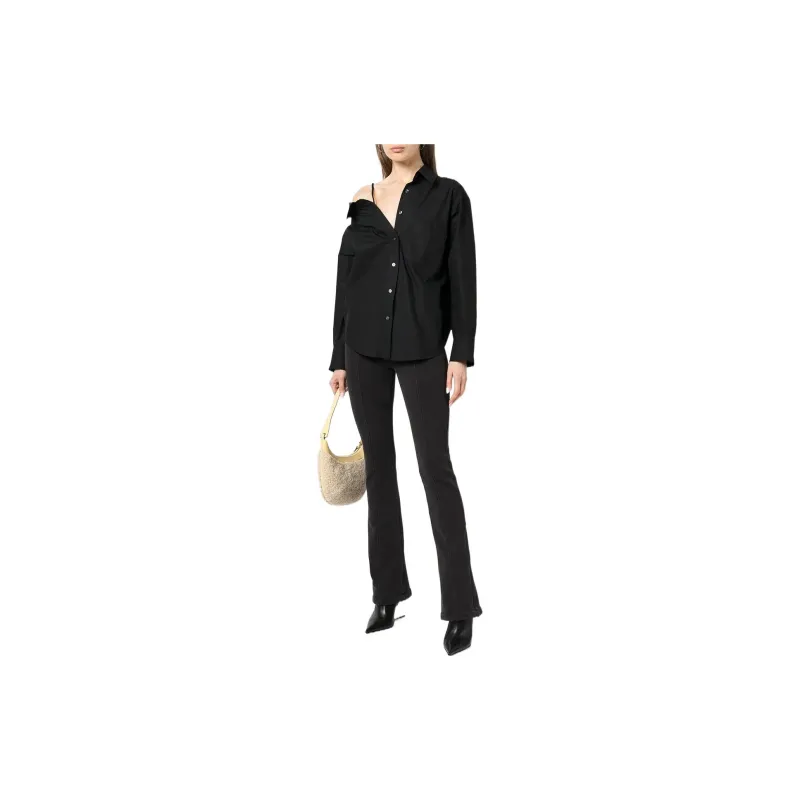 alexander wang SS22 Open-Back Detail Buttoned Shirt-1