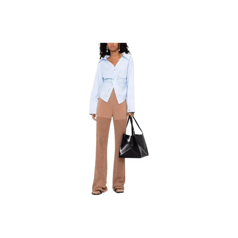 NANUSHKA Knitted Sweatpants Women's Brown-1