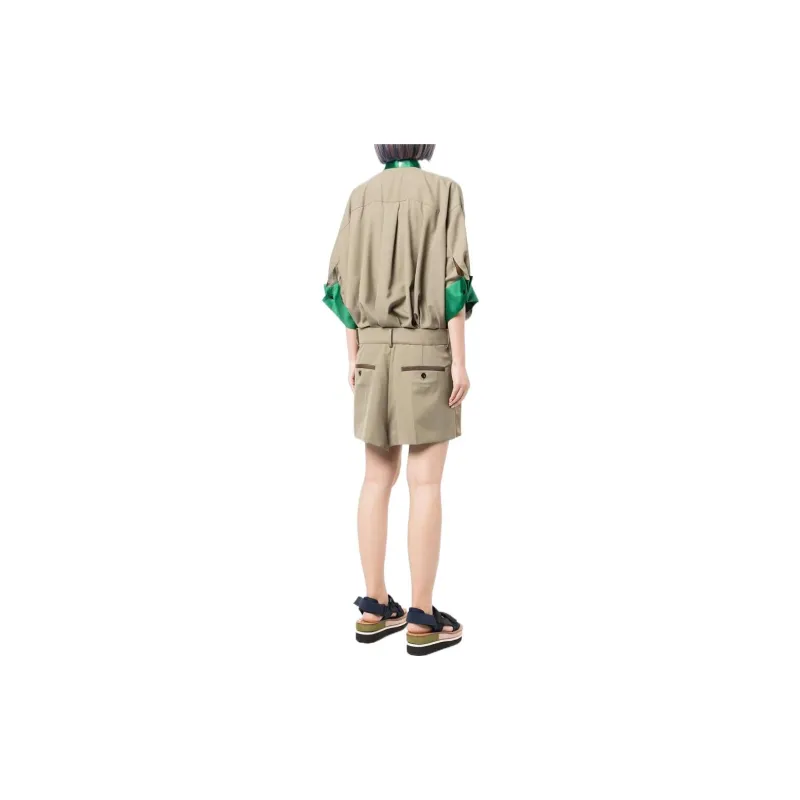 Sacai Long-Sleeved Dresses Women's Taupe-3