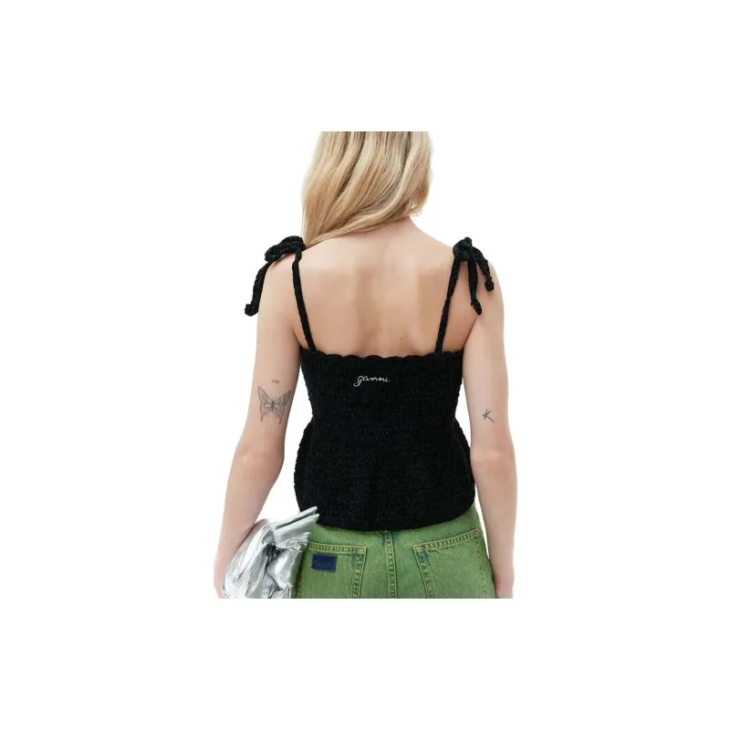 GANNI Tank Tops Women's Black-1