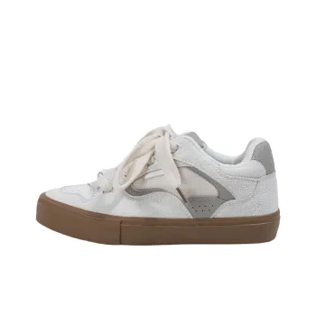 MINGKUANG Streetwear Earthy Maillard Style, Box Anti Slip Wear Resistant Low Top Skateboard Shoes Unisex