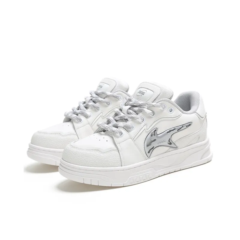 ADCDAVINCI K Series Anti Slip And Wear Resistant Height Increasing Low Top Skateboard Shoes Unisex White-2