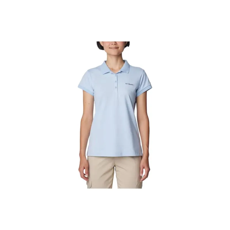 Columbia Polo Shirt Women's Light Blue-2