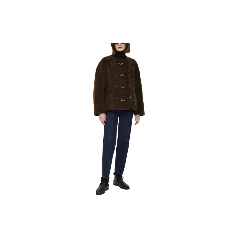 TOTEME Teddy Shearling Clasp Jacket-1