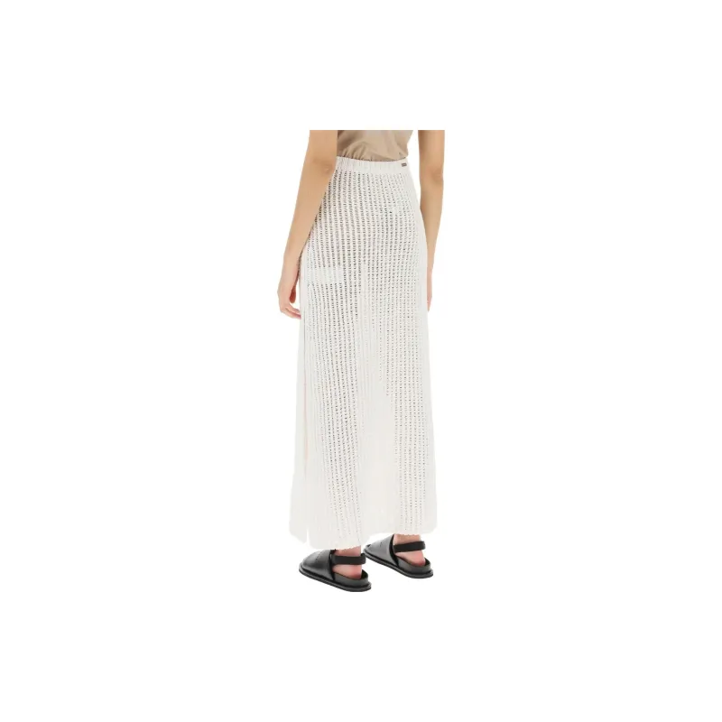 Ferragamo Side Slit Knitted Midi Skirt-3