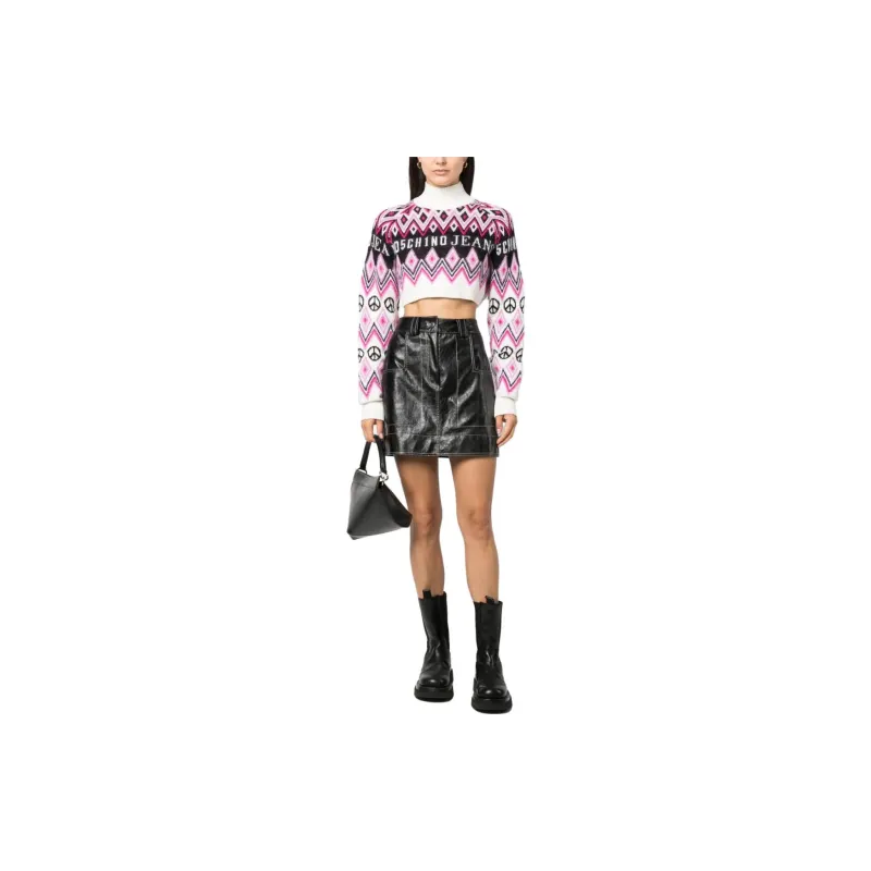 MOSCHINO Logo Intarsia knit Cardigan-1