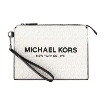 MICHAEL KORS Coated Canvas Clutch Large Size Men's Bright White