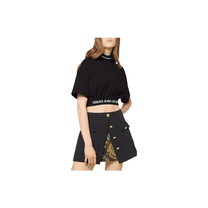 VERSACE Crop Tops Women's Black-1