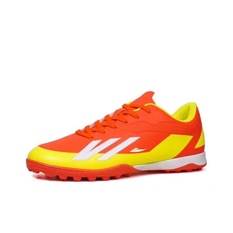 Kuding Soccer Shoes Unisex Low Top Black Royal Blue/Lake Blue/White/Orange Red-22