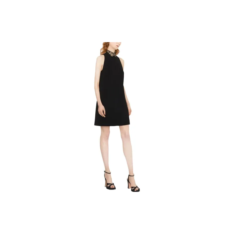 MOSCHINO Embellished High Neck Straight Hem Dress-1