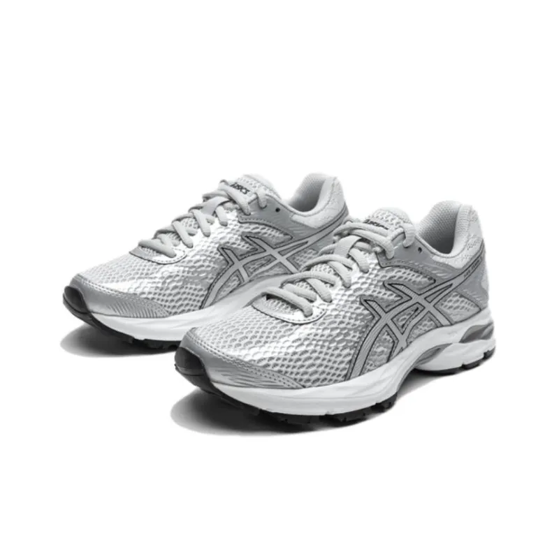 Asics Gel Flux 4 Anti Slip Wear Resistant Low Top Kids' Running Shoes Silver Teenagers-2