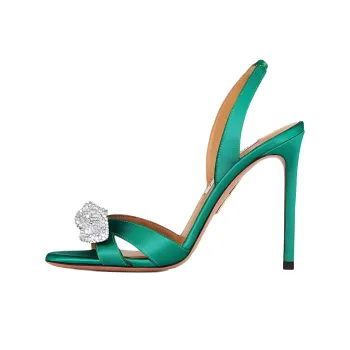 AQUAZZURA Very Bow Tie Strap Sandals 10.5cm Women's Green