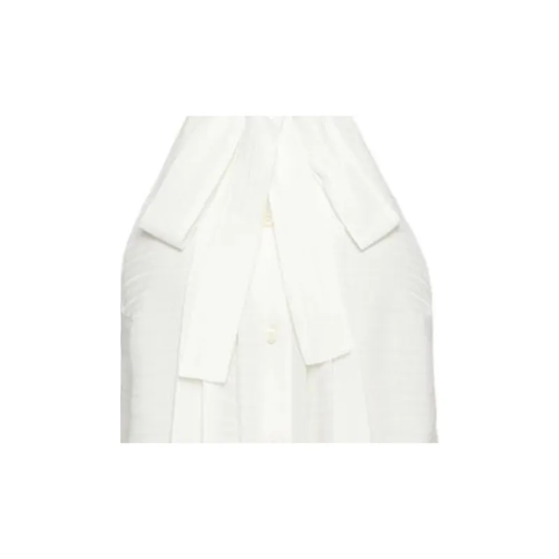 PRADA Crêpe De Chine Jacquard Top 'White'-4