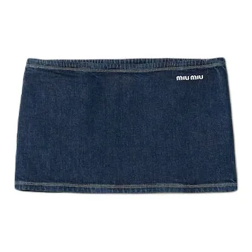 MIU MIU Denim Short Skirts Women's Blue