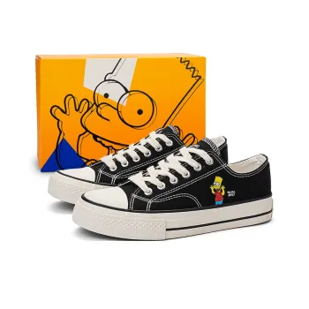 The Simpsons Canvas Shoes Unisex Low Top Black