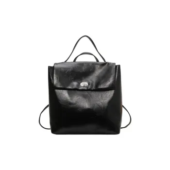 NOMK PU Portable Backpack Women's Black/Silver/Ecru