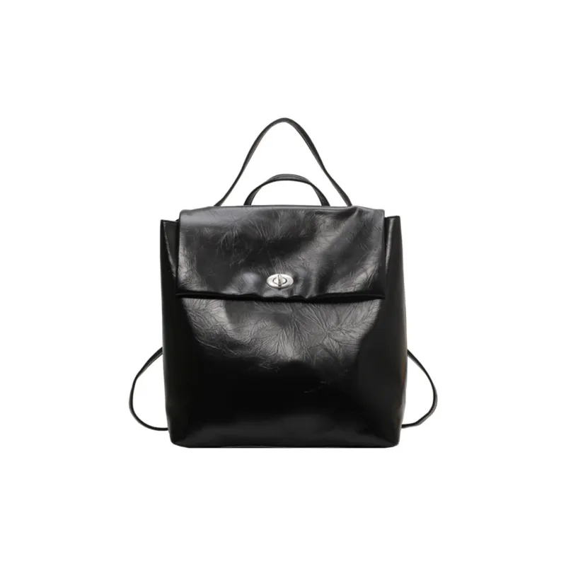 NOMK PU Portable Backpack Women's Black/Silver/Ecru-0