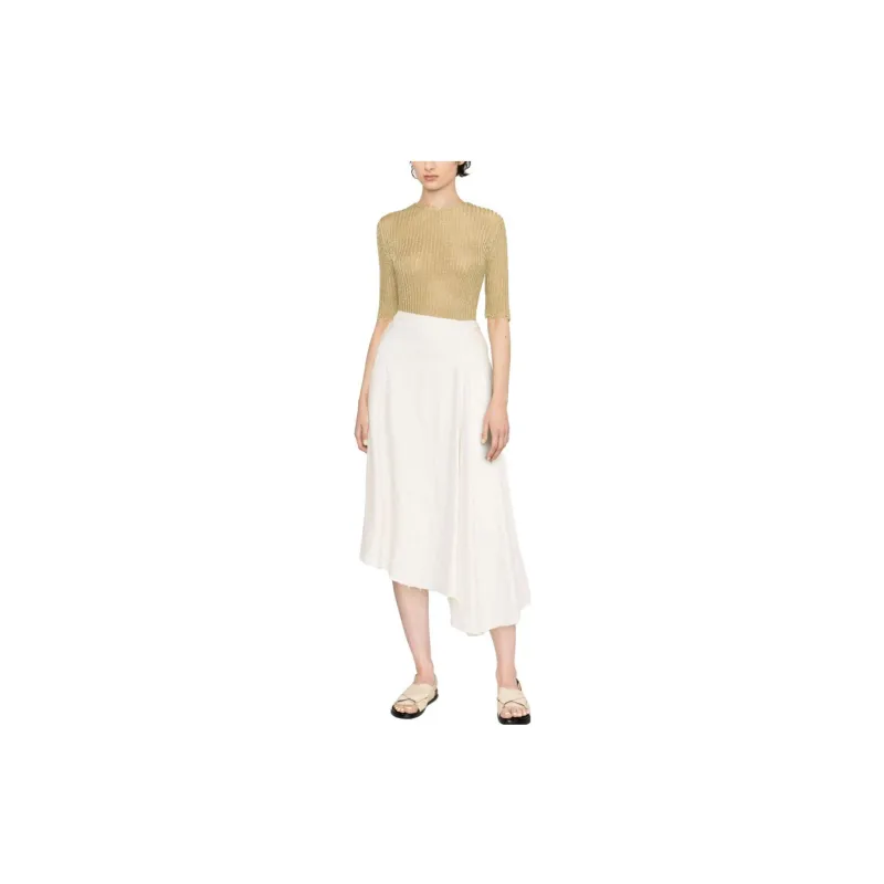 GANNI Metallic Open Back Blouse 'Gold'-1