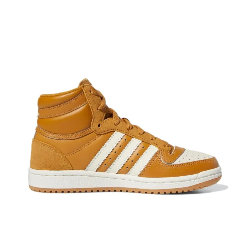 Adidas Originals Top Ten Abrasion Resistant High Top Kids' Skateboarding Shoes Yellow White Teenagers-1