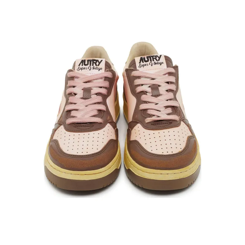 AUTRY Super Vintage Low Top Skateboard Shoes Women's Pink Brown-3