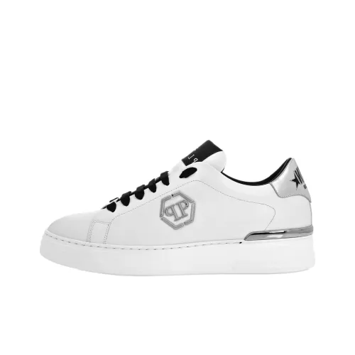 PHILIPP PLEIN Hexagon Low-Top Skateboard Shoes Unisex White