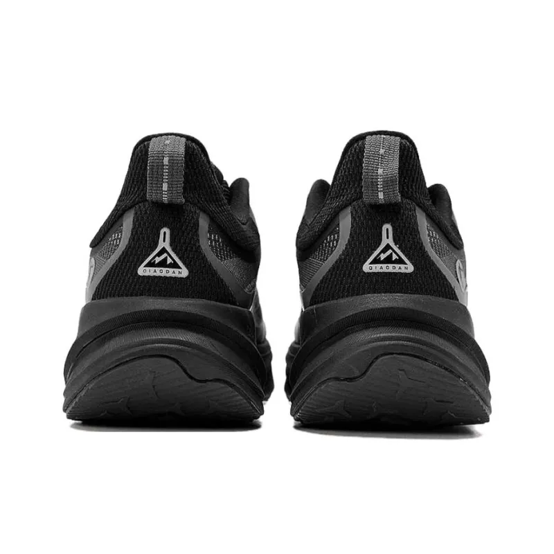 QIAODAN Anti Slip Wear Resistant Low Top Trail Running Running Shoes Men's Black Gray-4