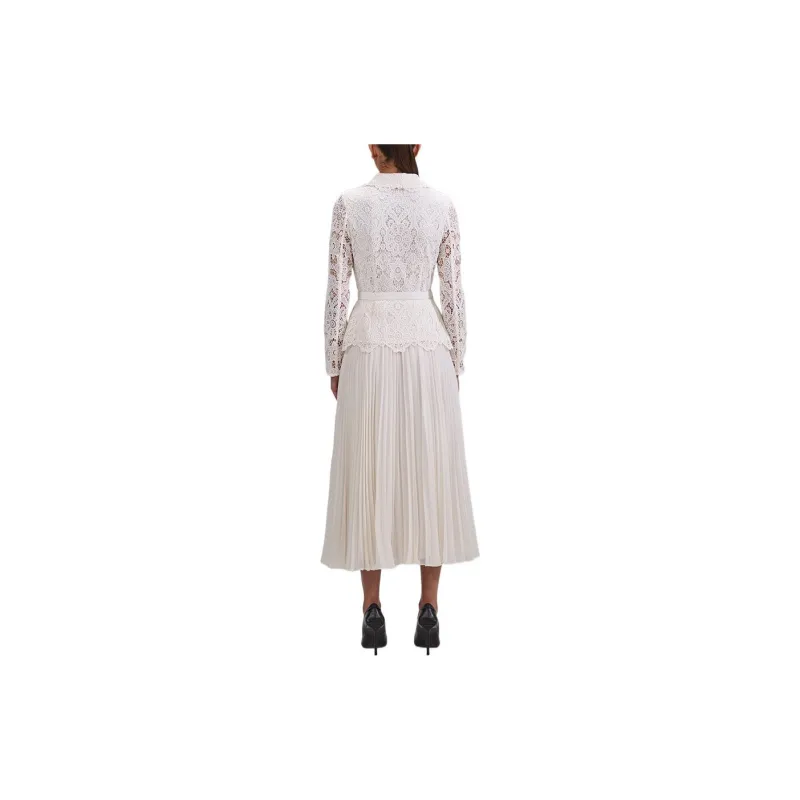 Self portrait FW22 Long Sleeved Dress Women's White-3