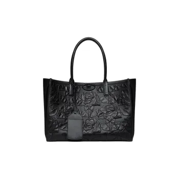Valentino GARAVANI Leather Tote Bag Shopping Bag Handbag Medium Size Women's Black