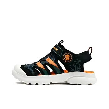 Small Columns Under The Sea x Skechers SKECHERS BOYS Anti Slip Wear Resistant Children's Sandals Black Teenagers